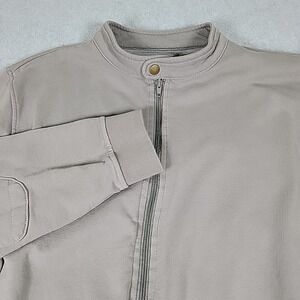 Shark Tee Full‎ Zip Jacket Men's Size Large Gray Stand Collar Long Sleeve Pocket